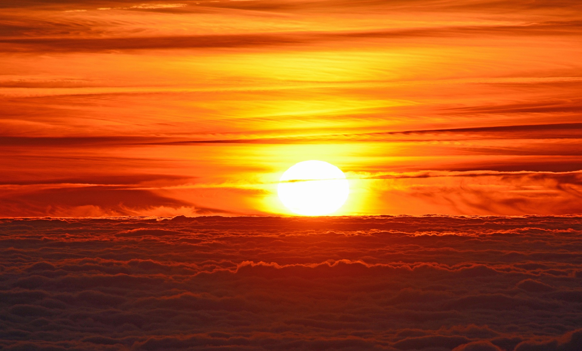 Sunset over the water