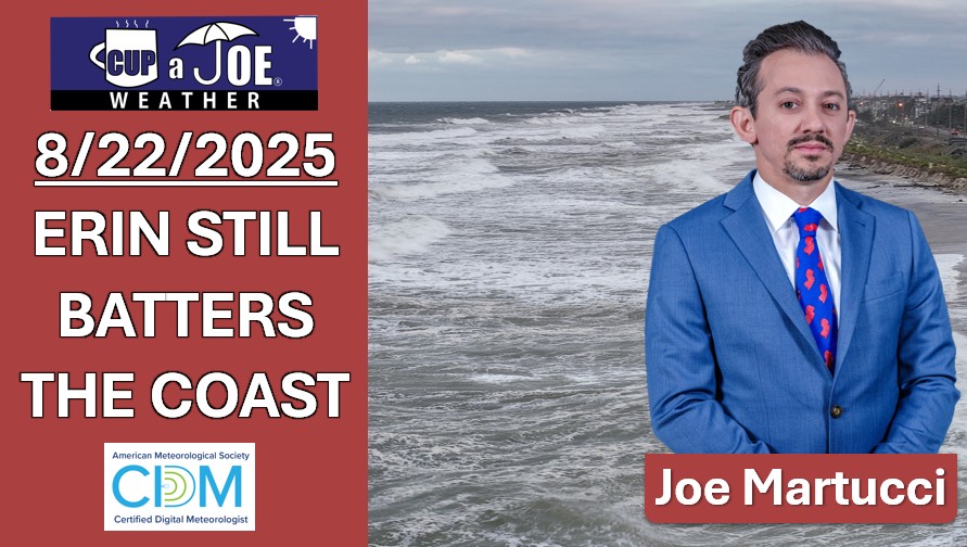 Erin still batters the Shore, despite sunshine | Friday, 8/22/2025 Weather Forecast