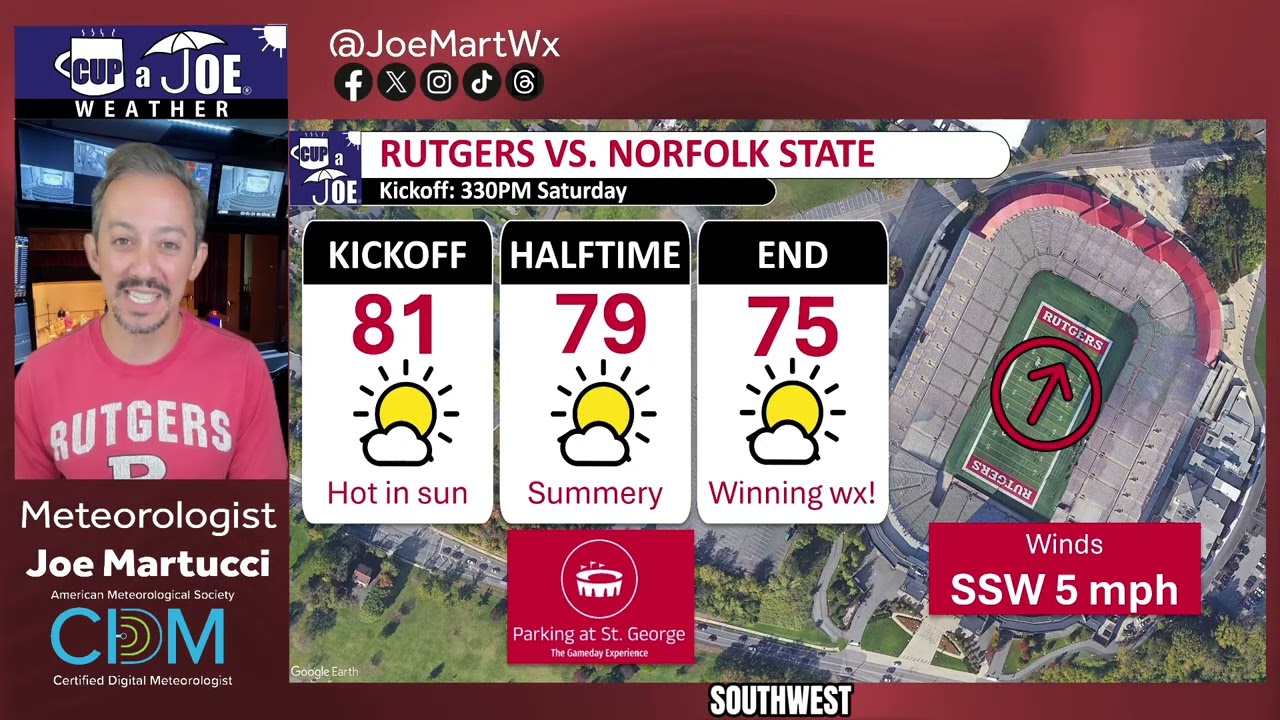 Will it be winning weather for the 9/13 Rutgers vs. Norfolk State Football Game