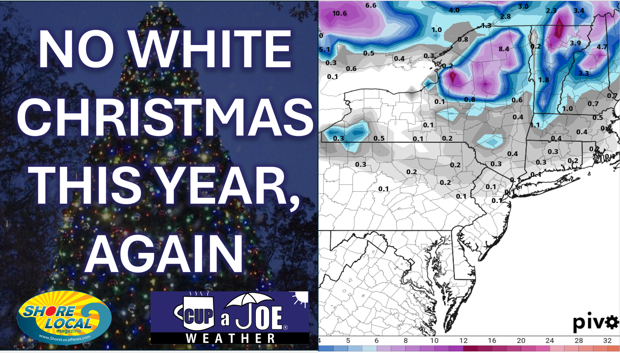 For the 16th year in a row, no White Christmas forecast at the Jersey Shore